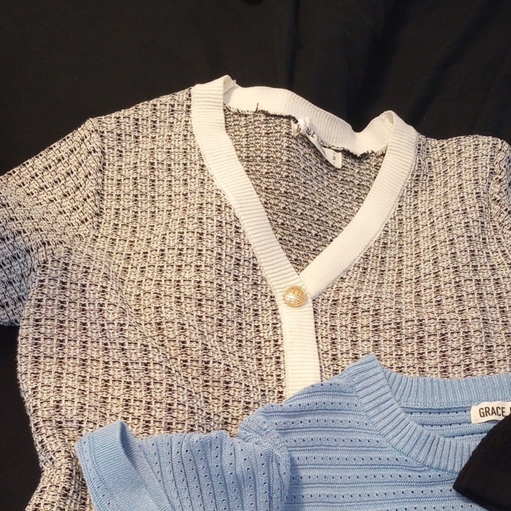 3Grace Karin NWOT  Short Sleeve Lightweight Cardigan Sweater Three For The Price